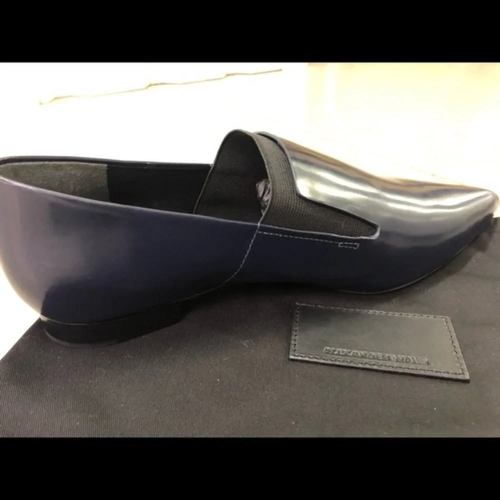 Alexander Wang Jamie‎ Flat Pointed Toe Loafer Navy
